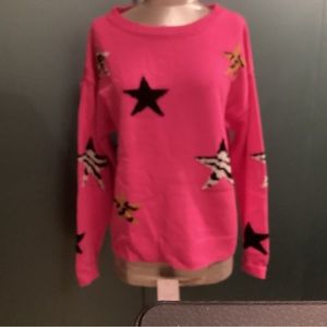 Hot pink star sweater